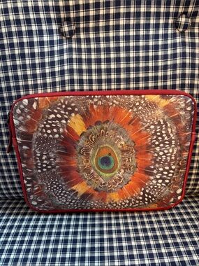 Lucky Brand Red peacock feather iPad case